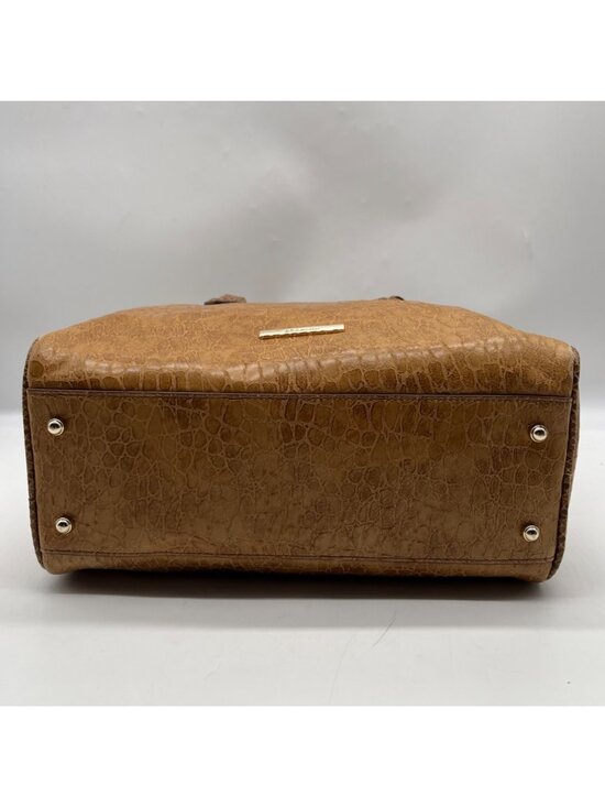 Brahim Brown Embossed Leather Shoulder Bag main image 8